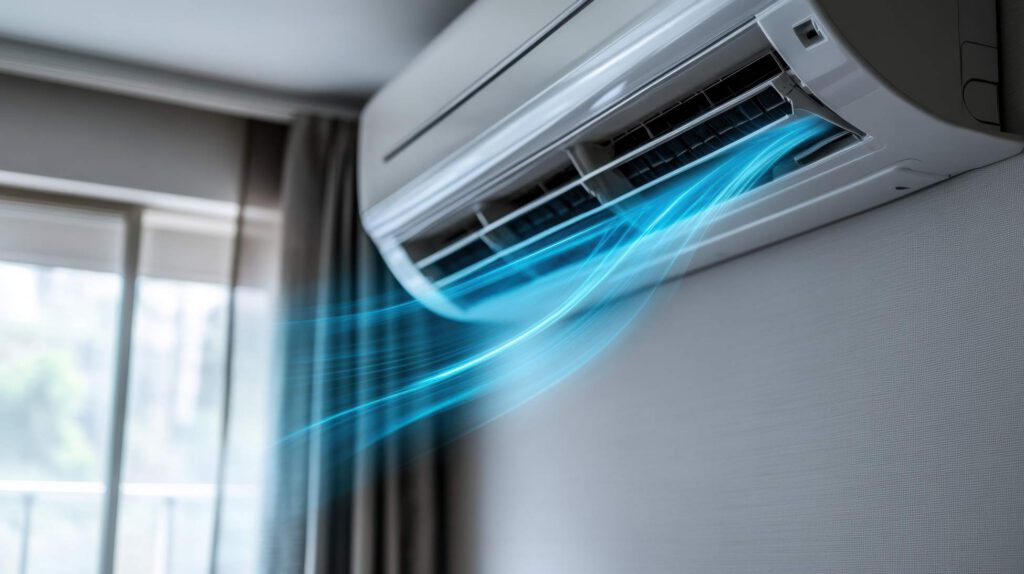 ac wall unit blowing cool air